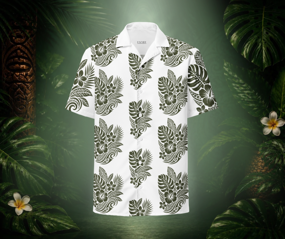 Original Hibiscus button shirt W - EnzArt
