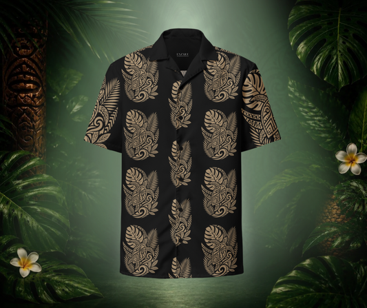 Gold Turtle button shirt B - EnzArt